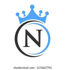 Letter N Elegant Crown Logo Template. Royal Crown Logotype Luxury Sign  for Beauty, Fashion, Spa, Star Symbol