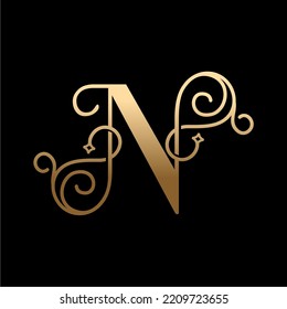 Letter N Elegant Luxury Logo Design