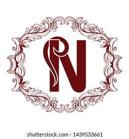 Letter N emblem design - Stock vector logo template. Business card templates