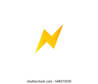 Letter N Energy Power Logo Design Element