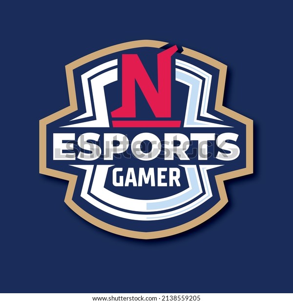 Letter N esport logo badge\
illustration. Champion sports league logo emblem badge\
graphic