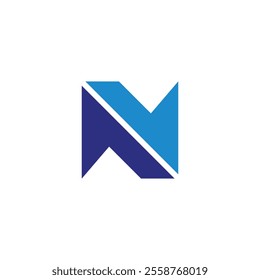 letter n exchange arrows simple geometric logo vector 