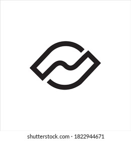 letter N eye vector outline design logo