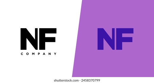 Letter N and F, NF logo design template. Minimal monogram initial based logotype.