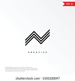 Letter N fast line logo and icon, vector template.