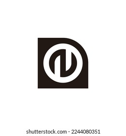 Letter N in file, circle geometric symbol simple logo vector