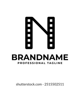 Logotipo de la película de la letra N, perfecto para los estudios de la producción del cine o del cine