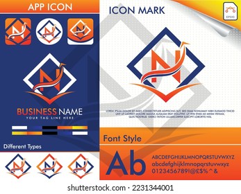 Letter N finance logo premium vector