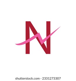 Letter N Financial Logo Design Vector Template. Financial Marketing Logo Concept With Growth Arrow stock illustration