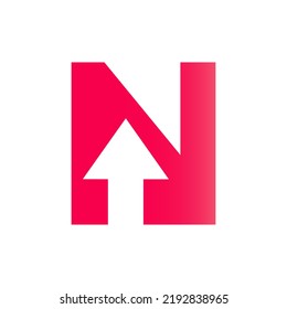 Letter N Financial Logo with Growth Arrow Design. Accounting Element, Financial Investment Symbol Vector Template