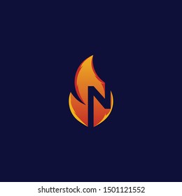 Letter N Of fire Creative Modern Logo