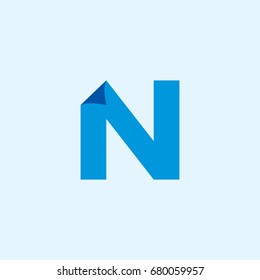 letter n flake design logo vector
