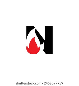 Letter N with Flame Logo 001