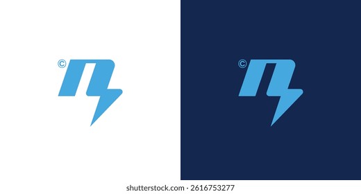 Letter N with Flash, Lightning Logo Design