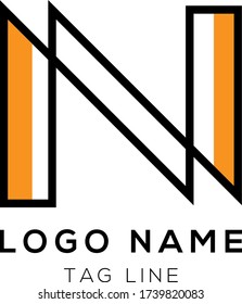 Letter N flat logo icon symbol design template elements