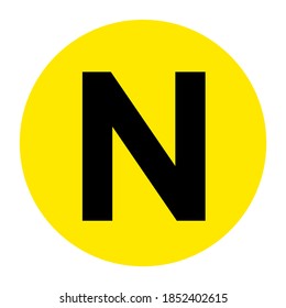 Letter N Floor Marker Symbol, Vector Illustration, Isolate On White Background Label. EPS10