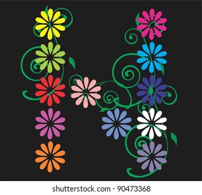 Letter n floral