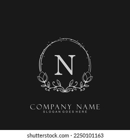 letter N floral logo design. logo for women beauty salon massage cosmetic or spa brand