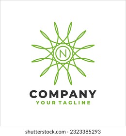 letter N floral logo design