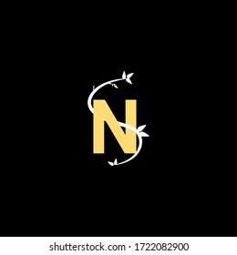 Letter N flourishes Monogram logo