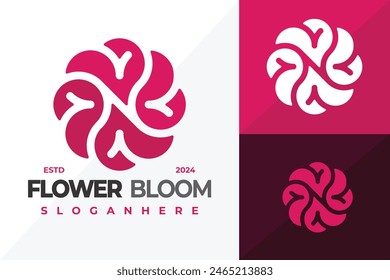 Letra N Flor Bloom logo diseño Vector símbolo icono ilustración