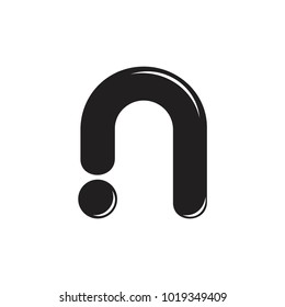 letter n fluid drop symbol logo vector