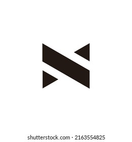 Letter N fold, triangle symbol simple logo vector