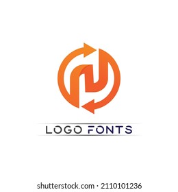 letter N and font  Logo Template vector icon illustration design