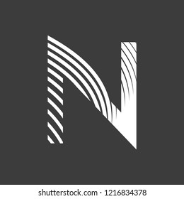 letter N font typography art deco 20s on gray background editable vector