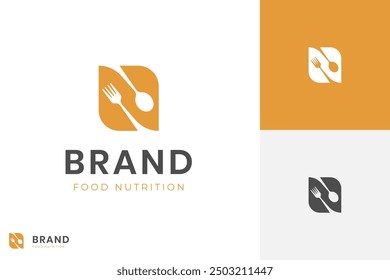 Letter N food logo design with cutlery concept idea for identity business culinary vector logo template