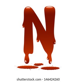letter N in the form of current liquid paint