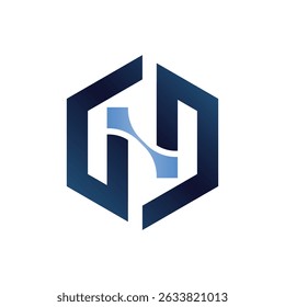 letter "N" formed by interconnected, flowing shapes within a hexagonal frame in shades of blue. It suggests connection, technology, or a brand with an "N" initial with a structured feel.