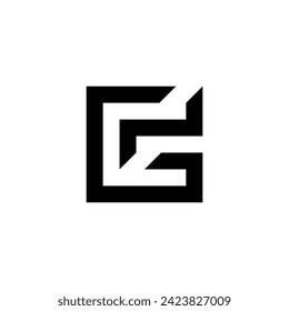 Letter N and G modern geometric symbol simple logo vector