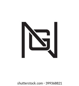 letter N and G monogram square shape logo black