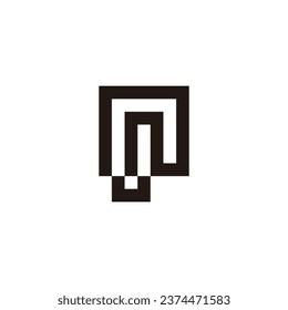 Letter n G square, unique geometric symbol simple logo vector 