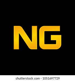 letter N and G vector logo. Gold icon.