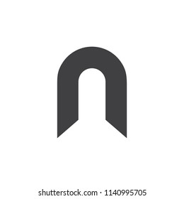 letter n gate shape design  logo vector
