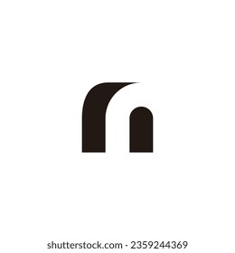 letter n gate simple geometric logo vector 