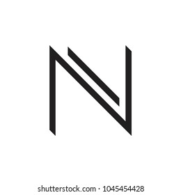 letter n geometric lines logo vector