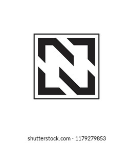 letter n geometric square logo vector
