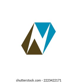 letter n geometric vector symbol logo