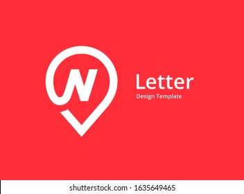 Letter N geotag logo icon design template elements