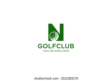 Letter N for Golf logo design vector template, Vector label of golf, Logo of golf championship, illustration, Creative icon, design.