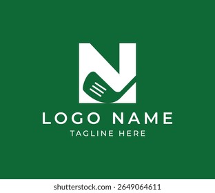 Letter N Golf   Logo  vector image