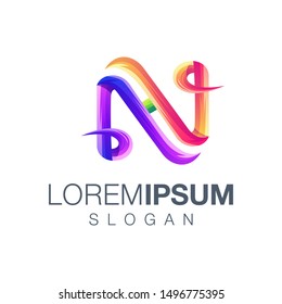 letter N gradient collection logo design