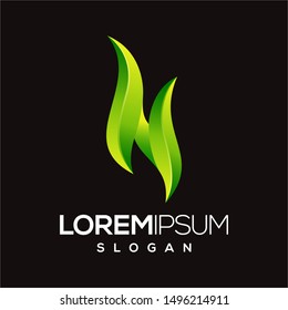 letter N gradient color logo design