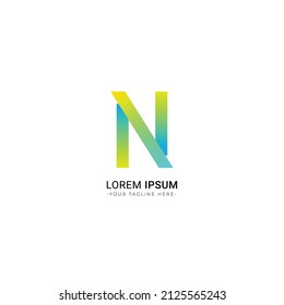 Letter N Gradient Logo. Colorful Vector. Icon Design Template Element