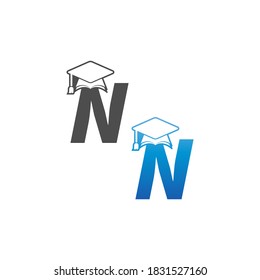 Plantilla de diseño de concepto de límite de graduación de letra N