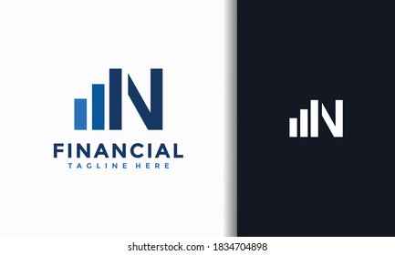 letter N graphic financial logo