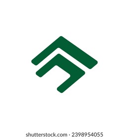 letter n green mountain simple logo vector 